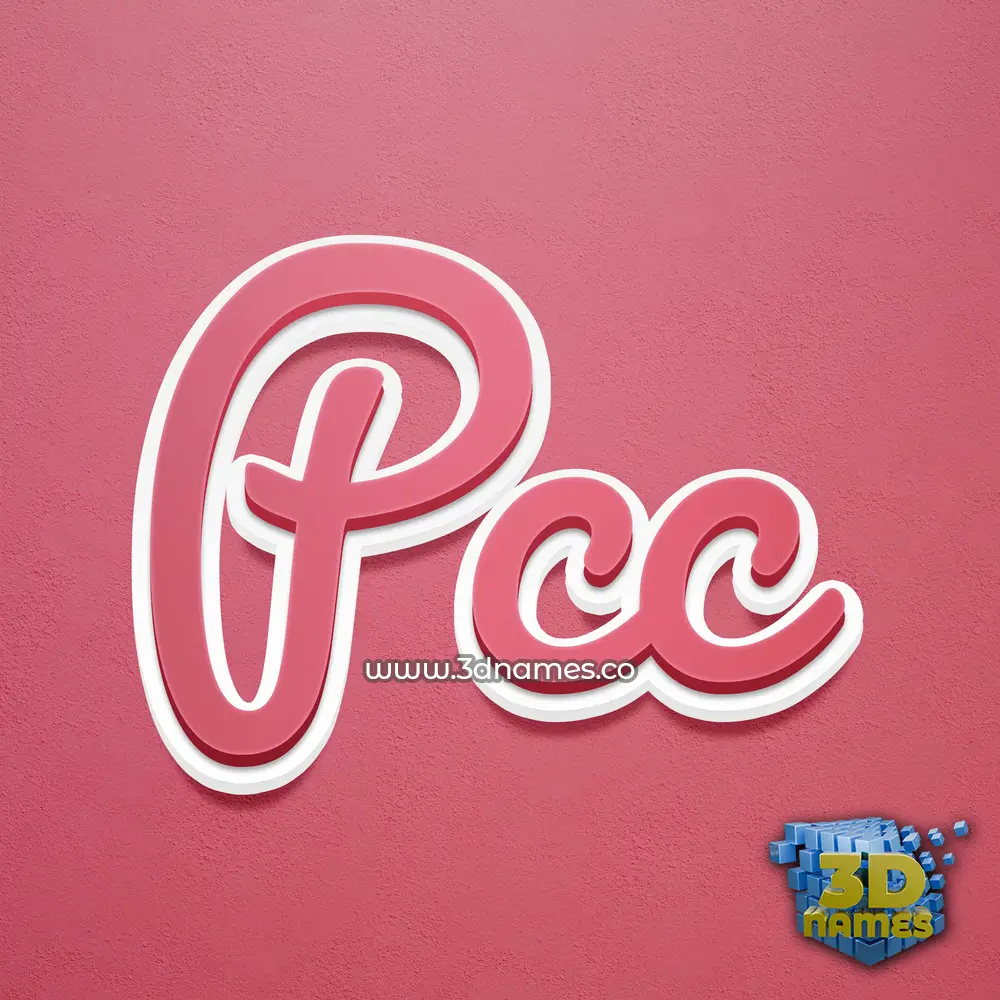 pcc in Red Scribble style - 3D name wallpaper
