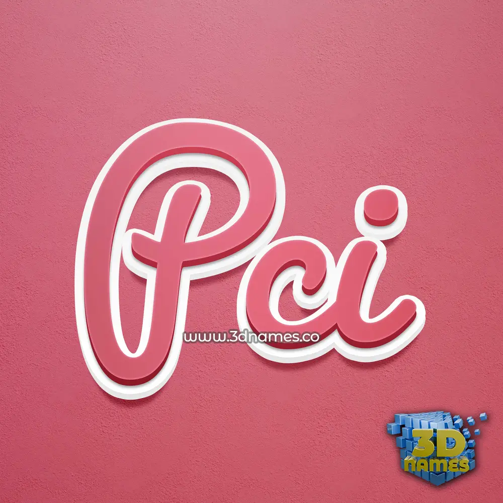 pci in Red Scribble style - 3D name wallpaper