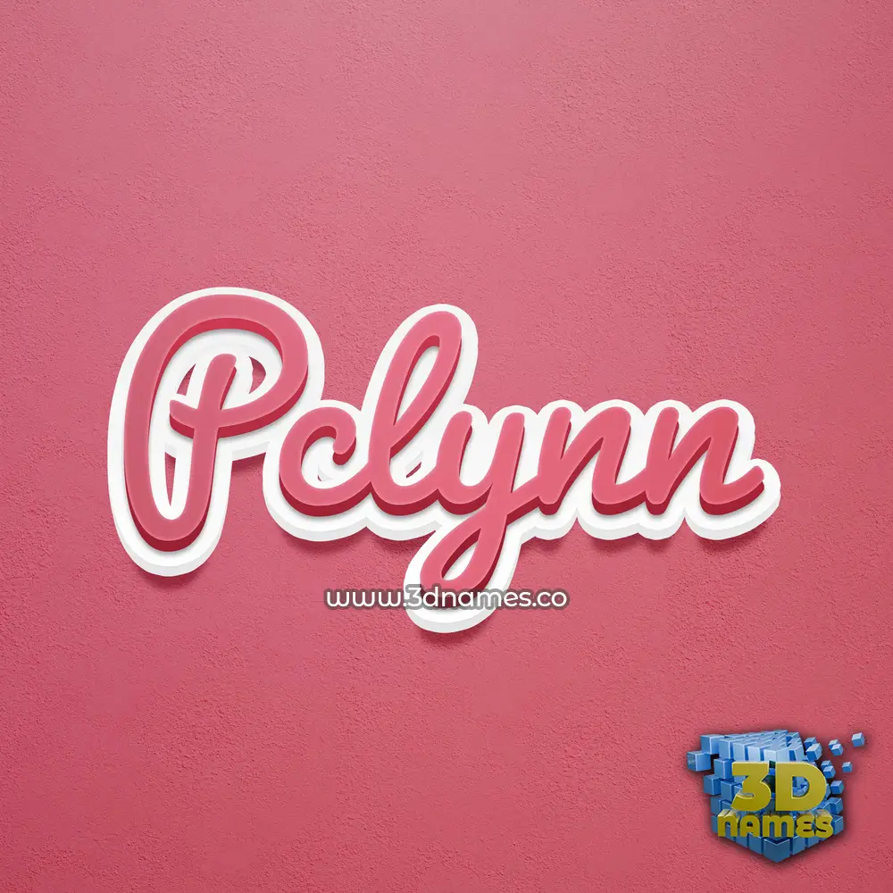 pclynn in Red Scribble style - 3D name wallpaper