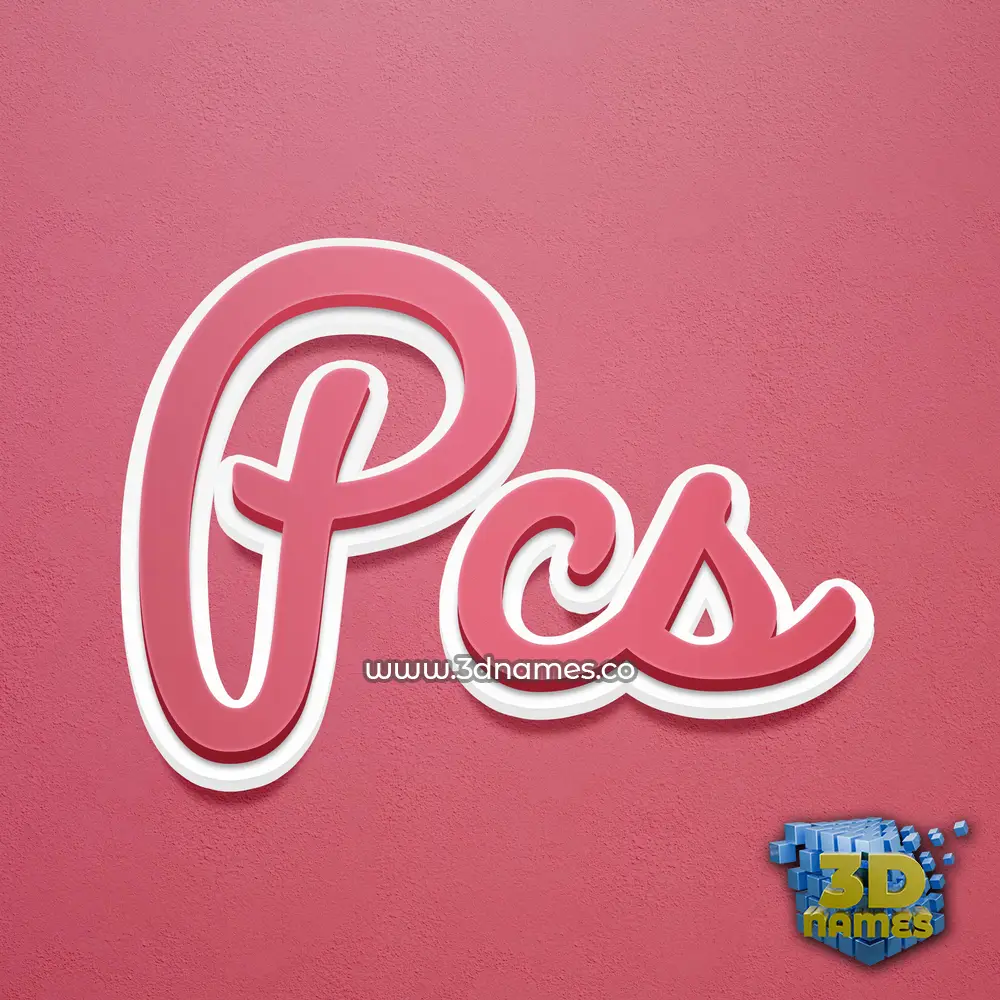 pcs in Red Scribble style - 3D name wallpaper