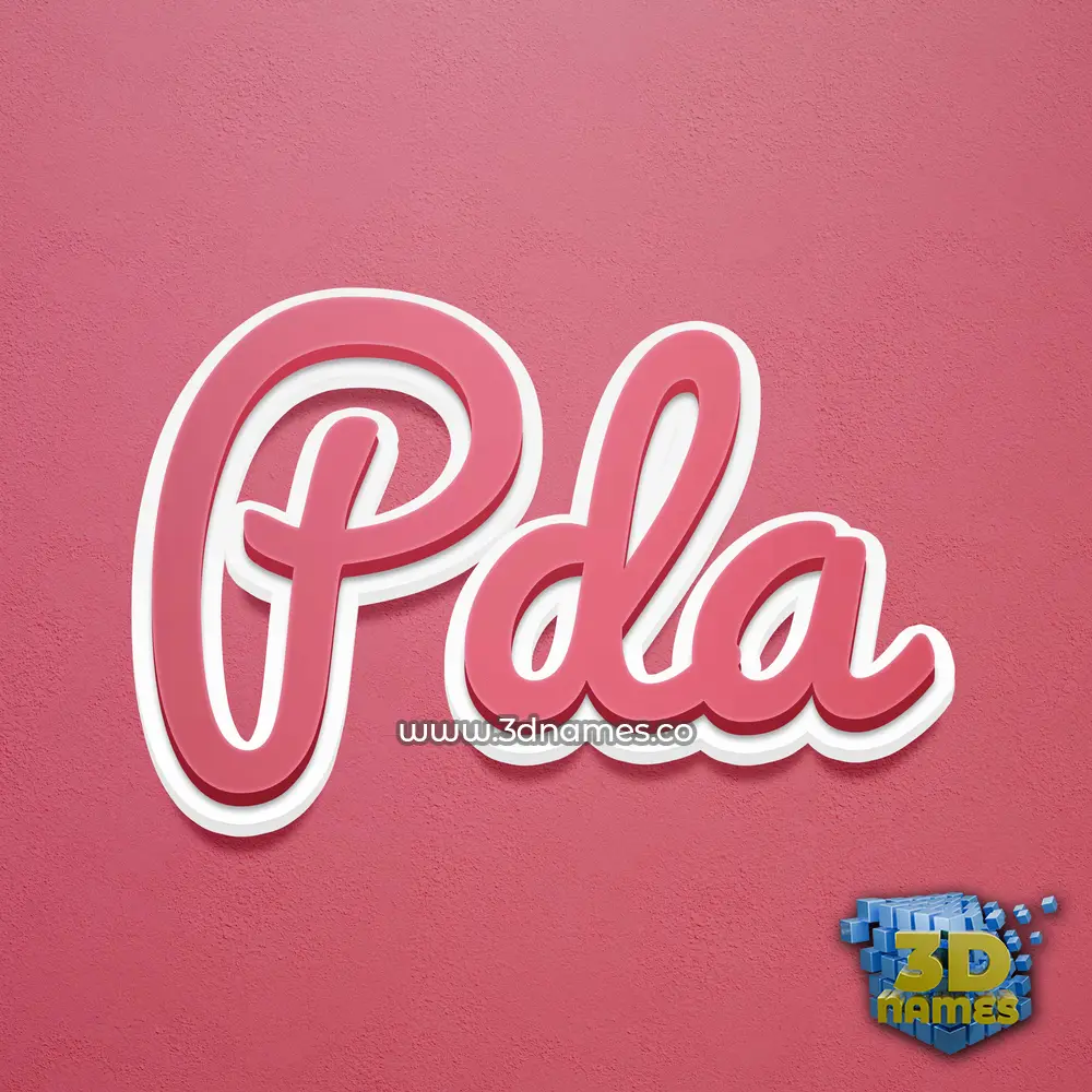 pda in Red Scribble style - 3D name wallpaper