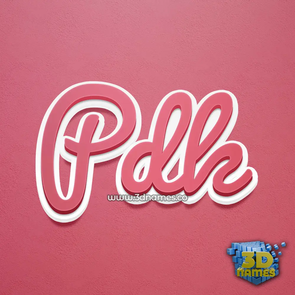 pdk in Red Scribble style - 3D name wallpaper