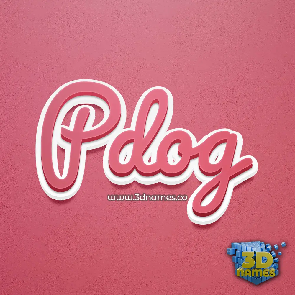 pdog in Red Scribble style - 3D name wallpaper
