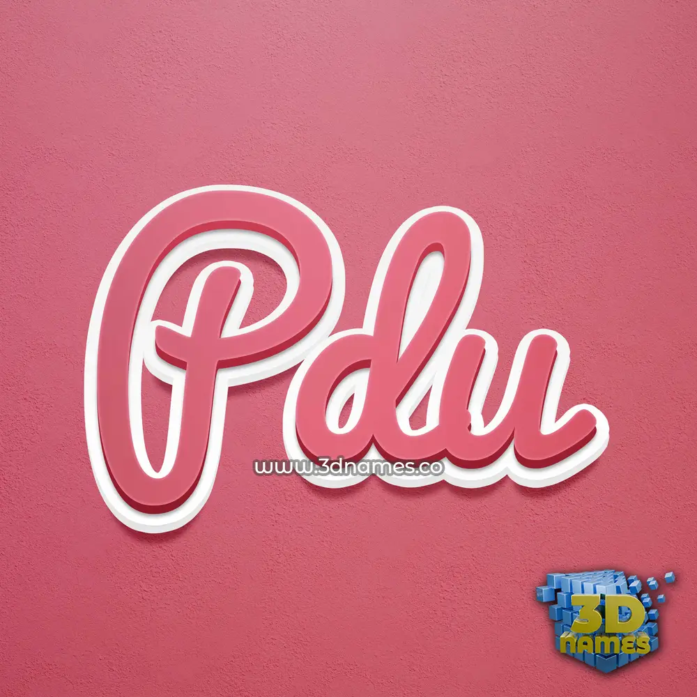 pdu in Red Scribble style - 3D name wallpaper
