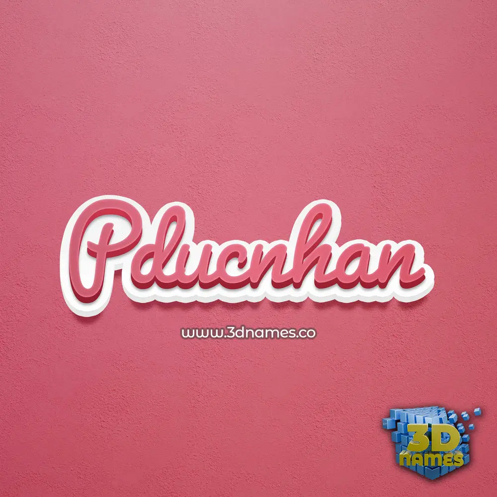 pducnhan in Red Scribble style - 3D name wallpaper