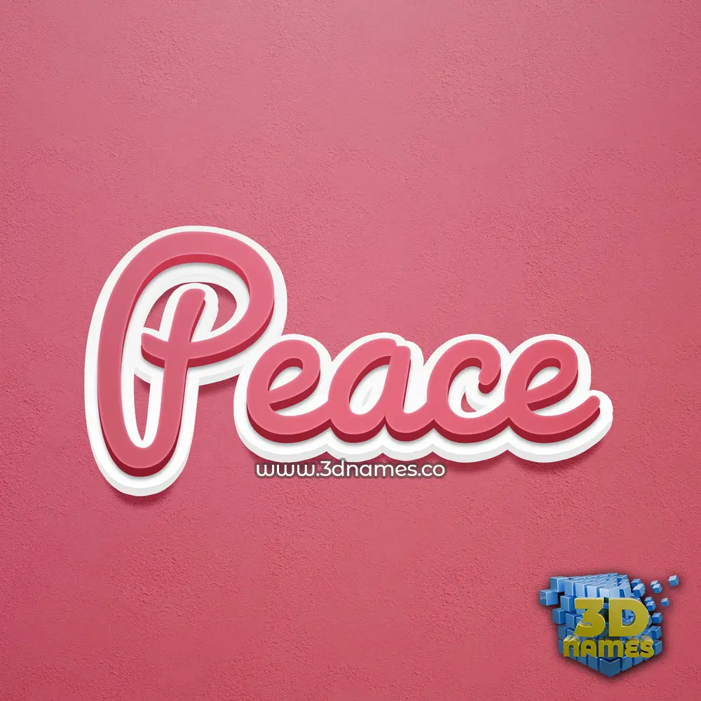 peace in Red Scribble style - 3D name wallpaper