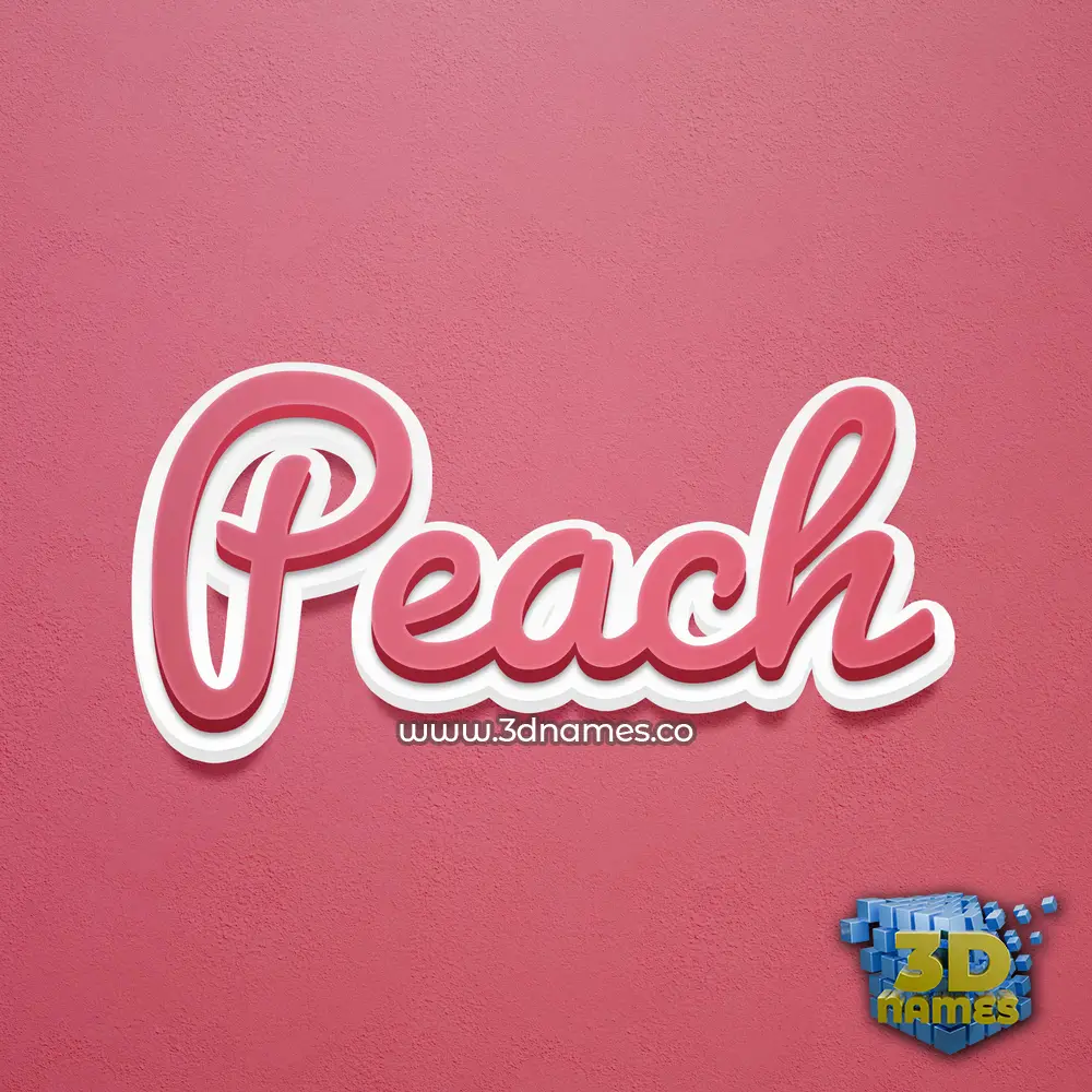 peach in Red Scribble style - 3D name wallpaper