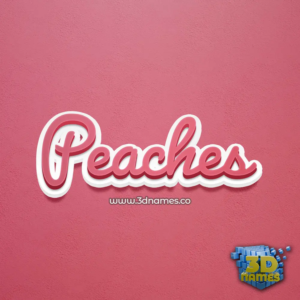 peaches in Red Scribble style - 3D name wallpaper