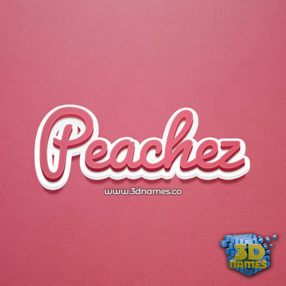 peachez in Red Scribble style - 3D name wallpaper