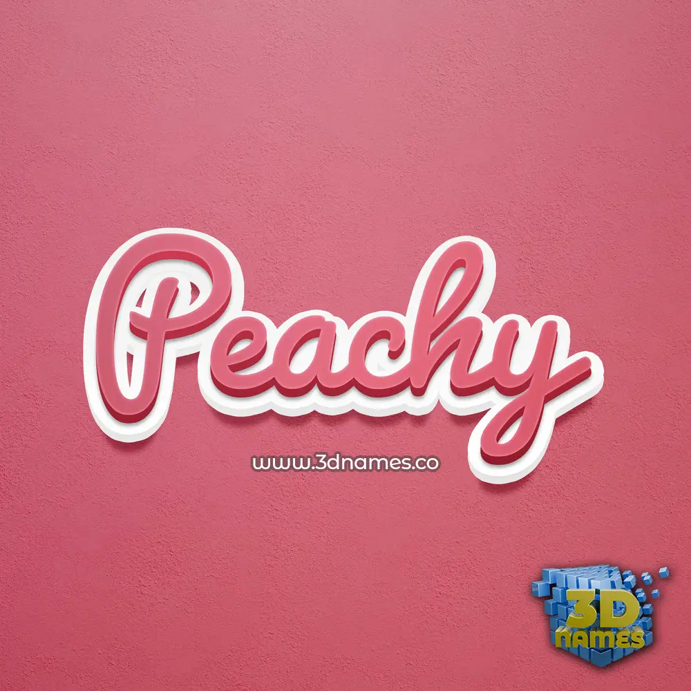 peachy in Red Scribble style - 3D name wallpaper