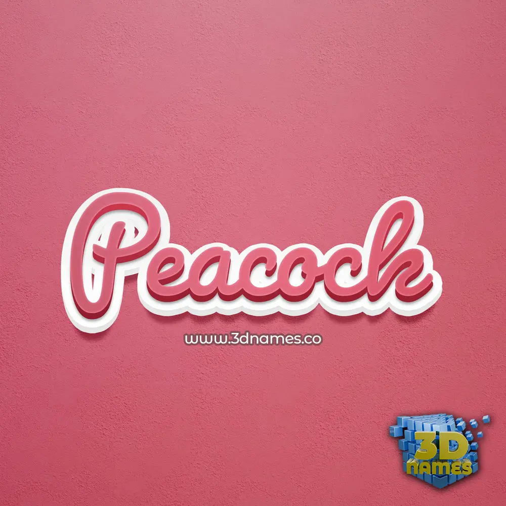 peacock in Red Scribble style - 3D name wallpaper