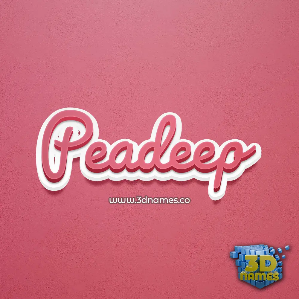 peadeep in Red Scribble style - 3D name wallpaper
