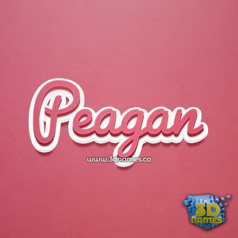 peagan in Red Scribble style - 3D name wallpaper