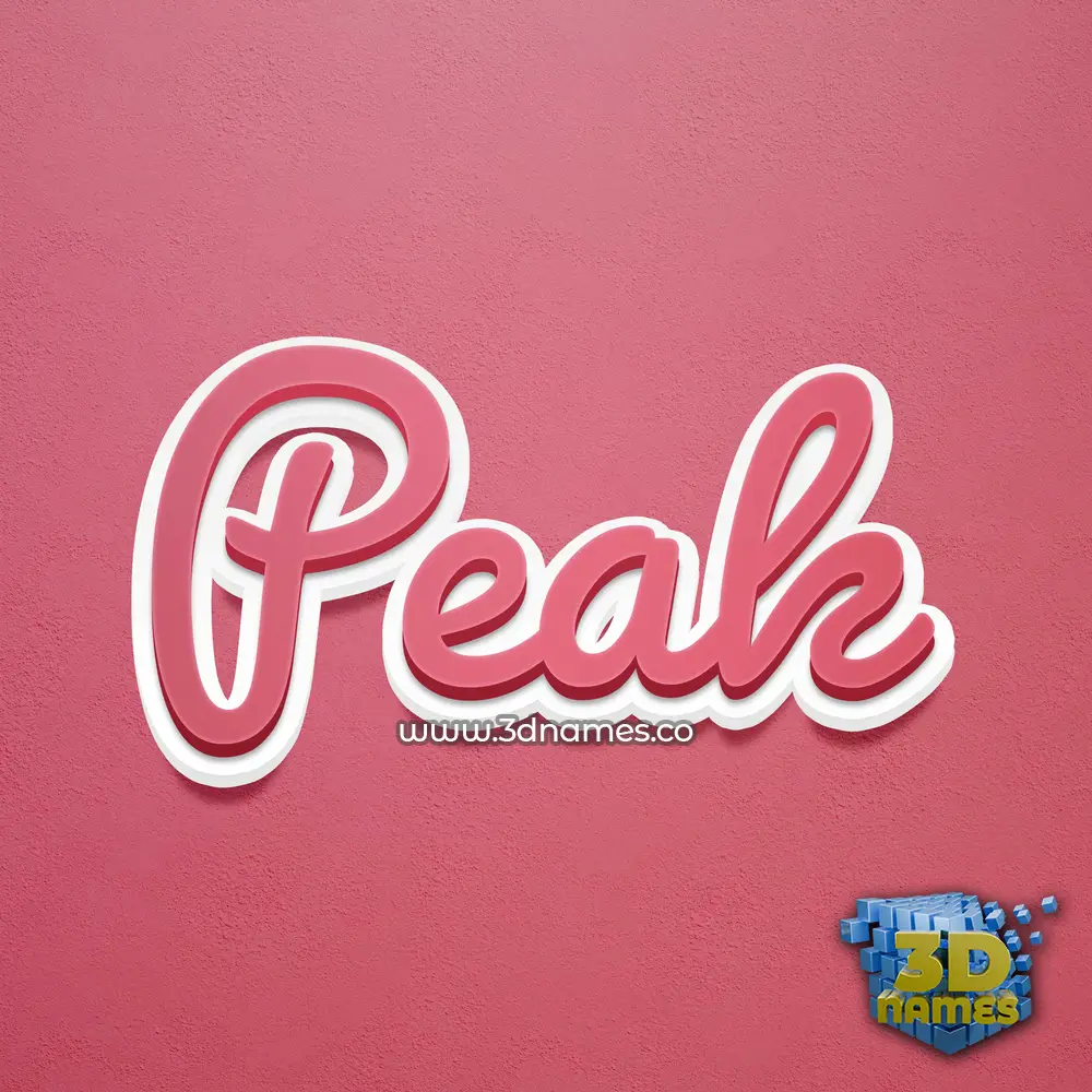 peak in Red Scribble style - 3D name wallpaper