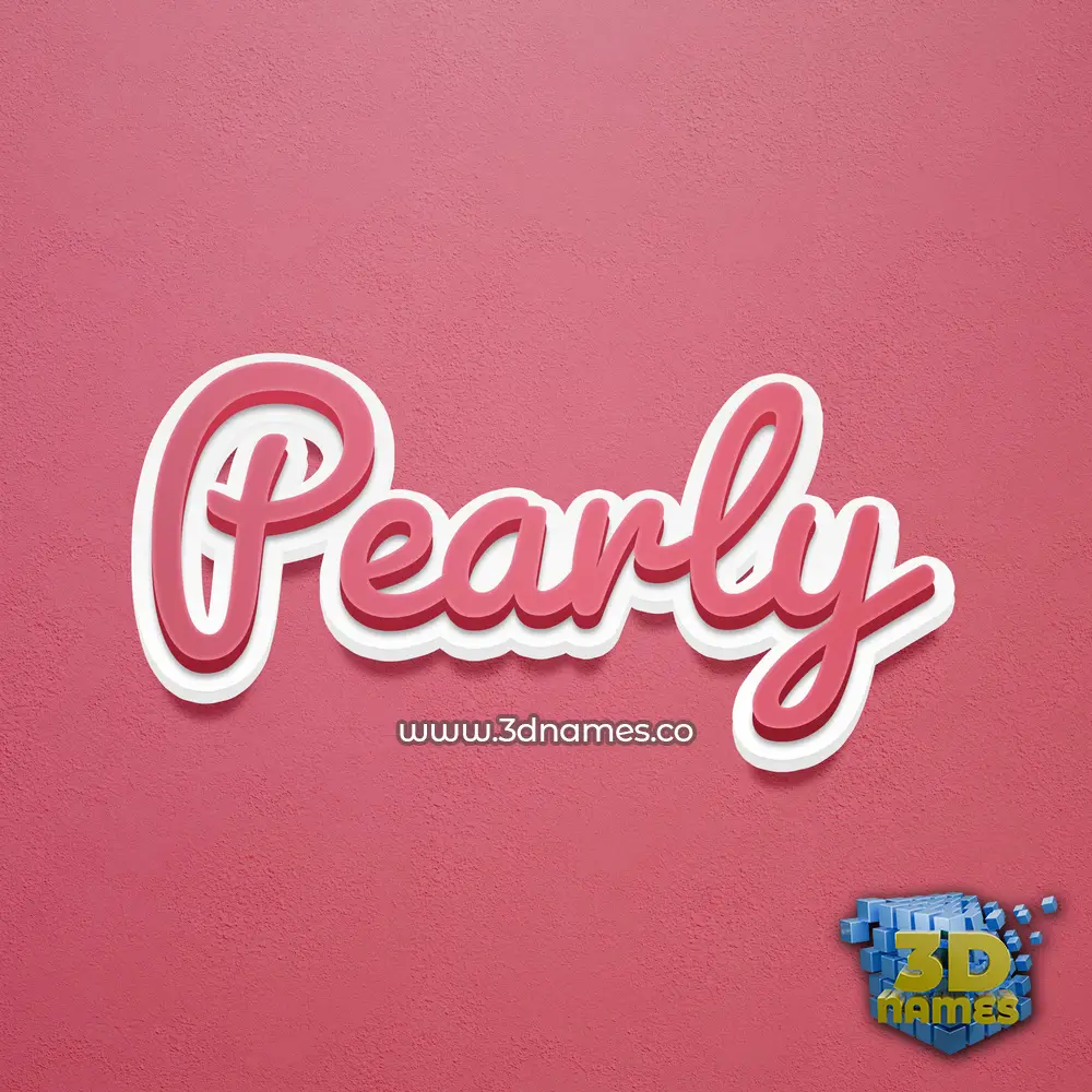 pearly in Red Scribble style - 3D name wallpaper