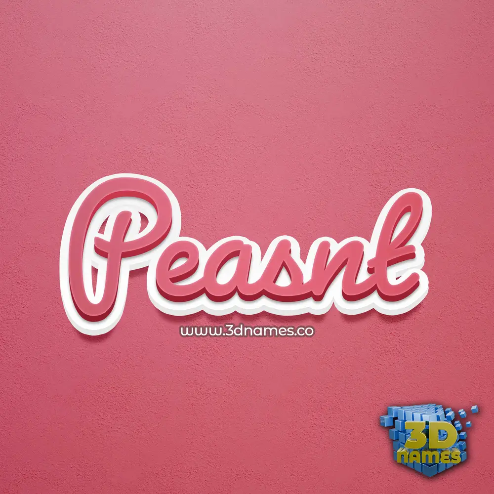 peasnt in Red Scribble style - 3D name wallpaper