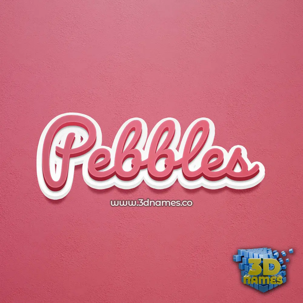 pebbles in Red Scribble style - 3D name wallpaper