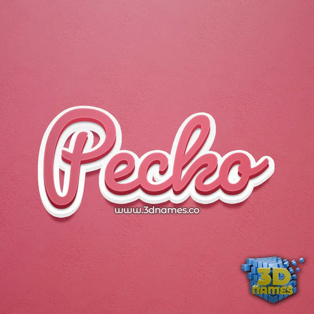 pecko in Red Scribble style - 3D name wallpaper