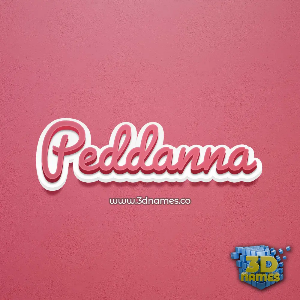 peddanna in Red Scribble style - 3D name wallpaper