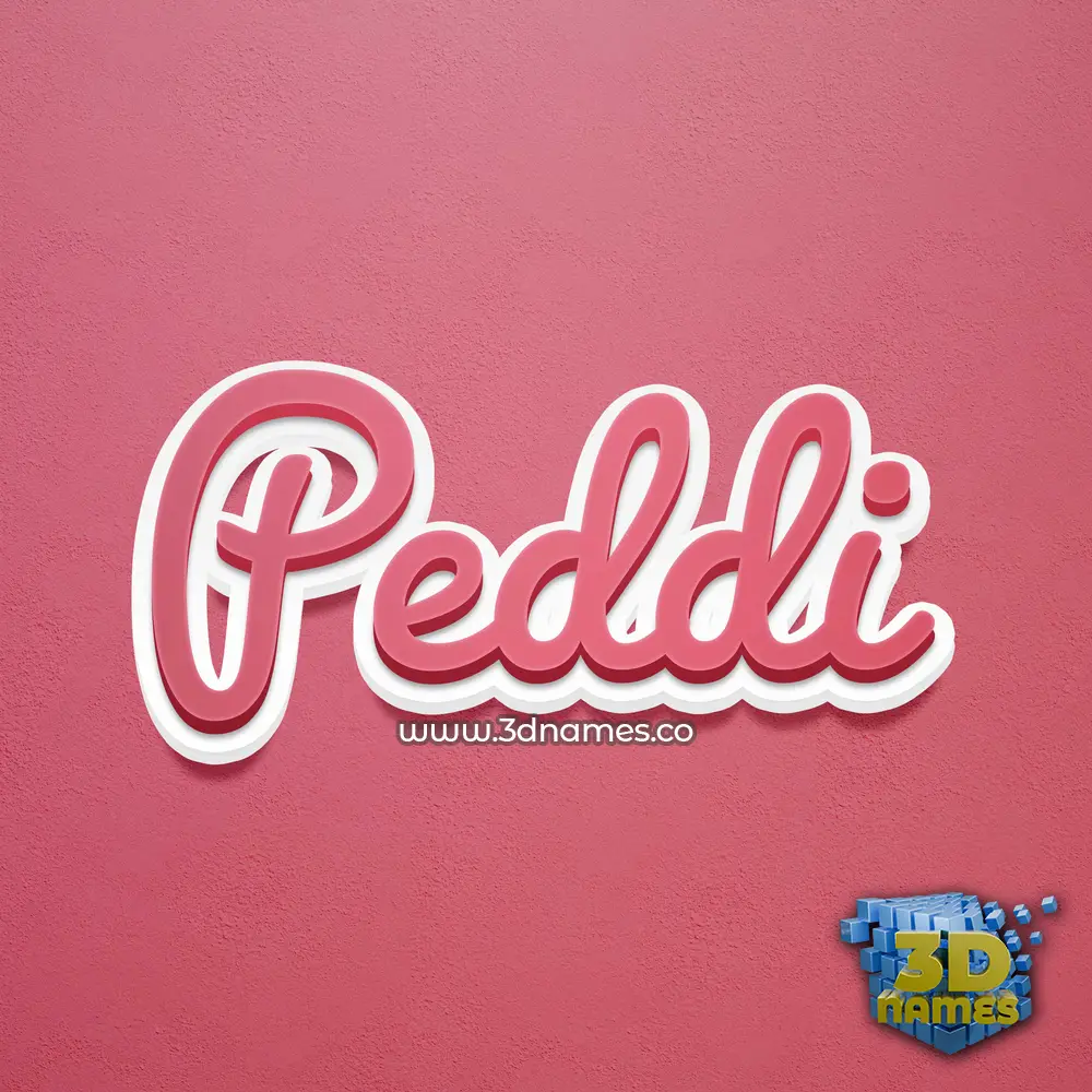 peddi in Red Scribble style - 3D name wallpaper