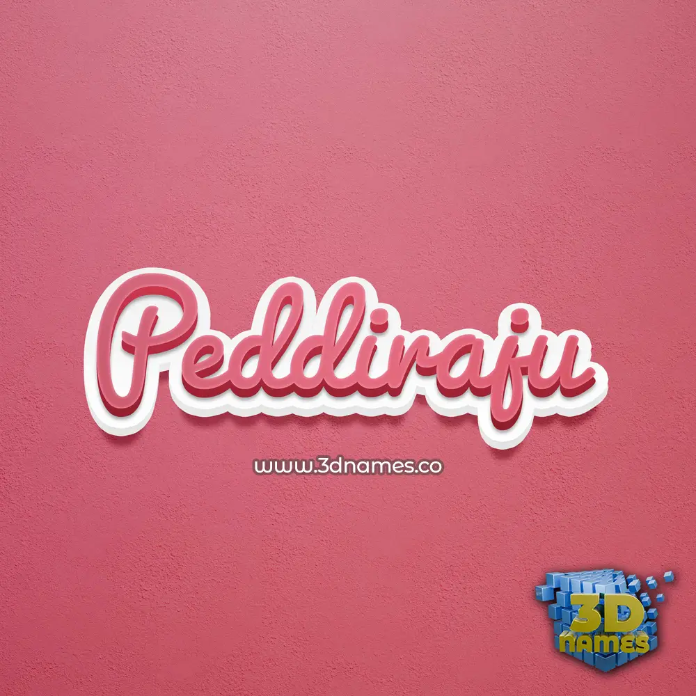 peddiraju in Red Scribble style - 3D name wallpaper