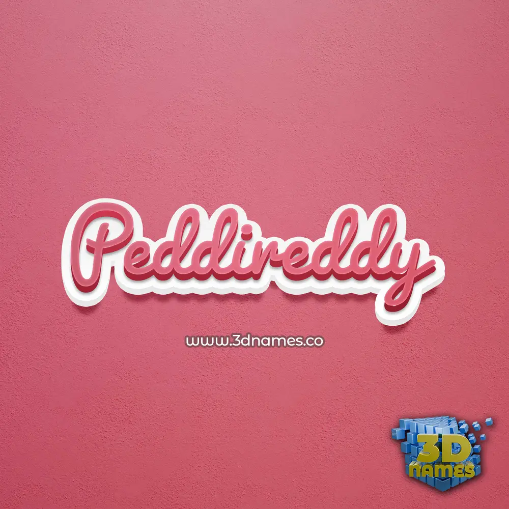 peddireddy in Red Scribble style - 3D name wallpaper