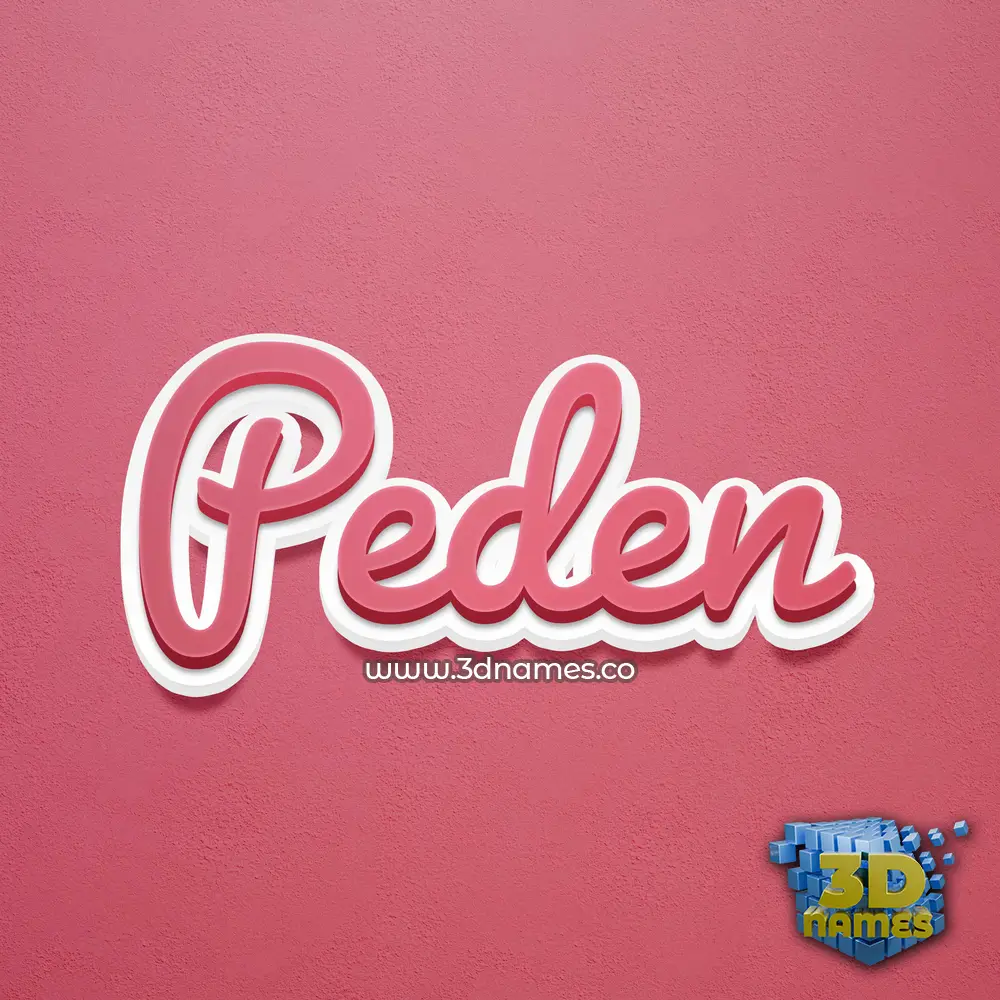 peden in Red Scribble style - 3D name wallpaper
