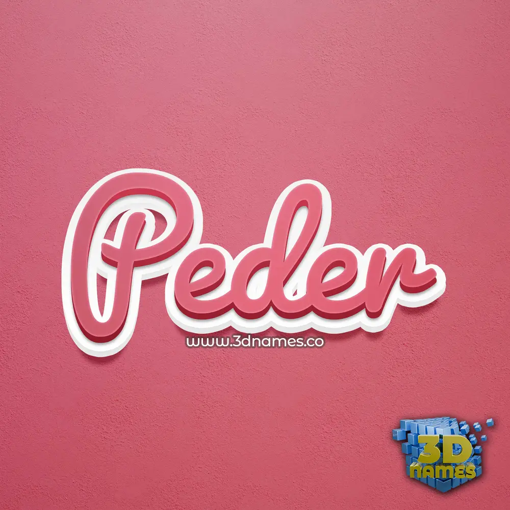 peder in Red Scribble style - 3D name wallpaper
