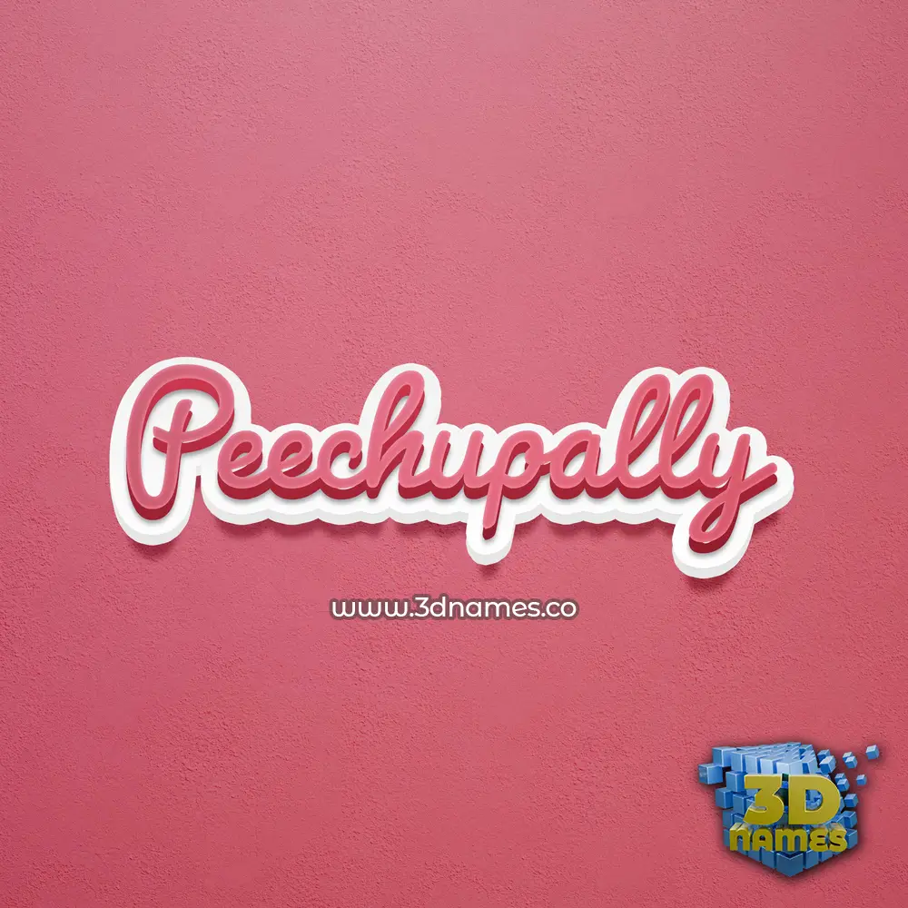 peechupally in Red Scribble style - 3D name wallpaper