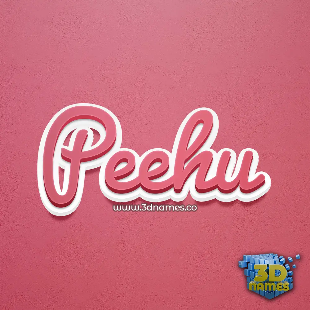 peehu in Red Scribble style - 3D name wallpaper