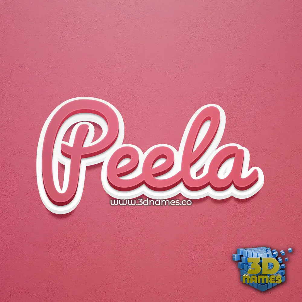 peela in Red Scribble style - 3D name wallpaper