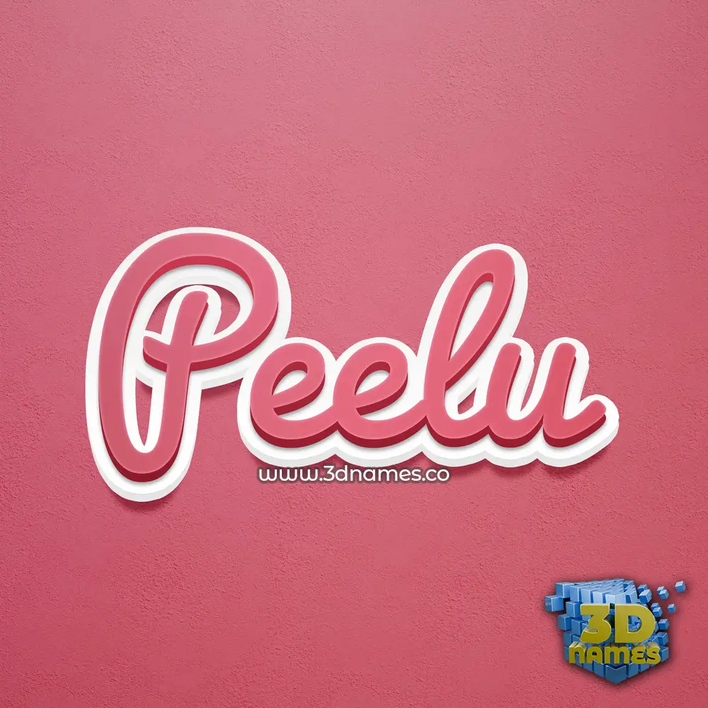 peelu in Red Scribble style - 3D name wallpaper