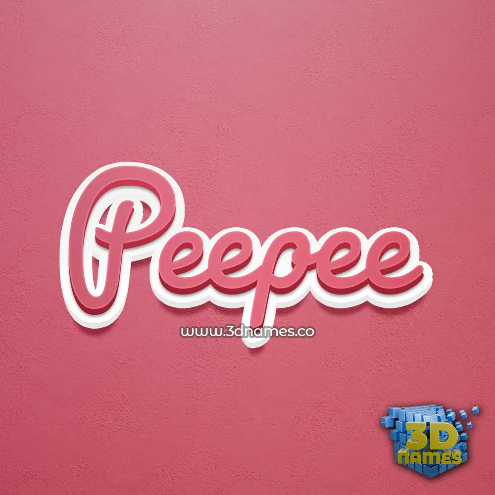peepee in Red Scribble style - 3D name wallpaper