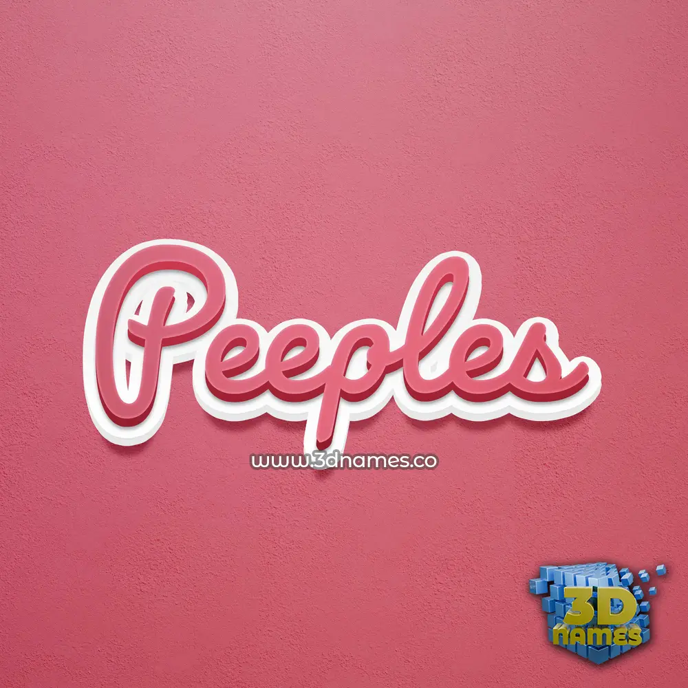 peeples in Red Scribble style - 3D name wallpaper