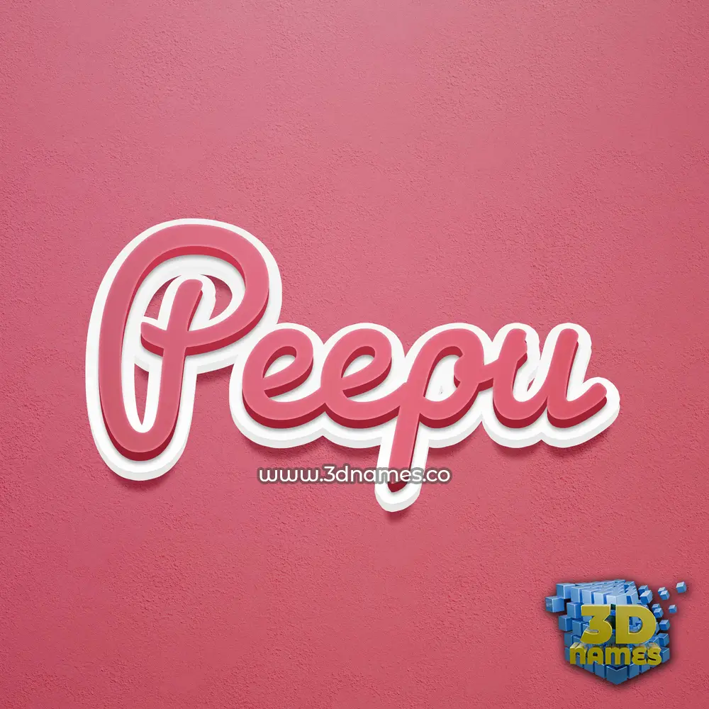 peepu in Red Scribble style - 3D name wallpaper