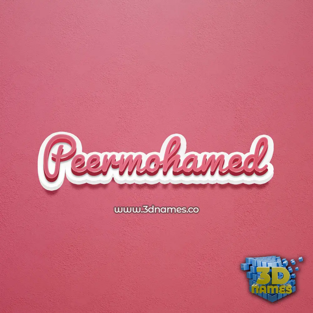 peermohamed in Red Scribble style - 3D name wallpaper