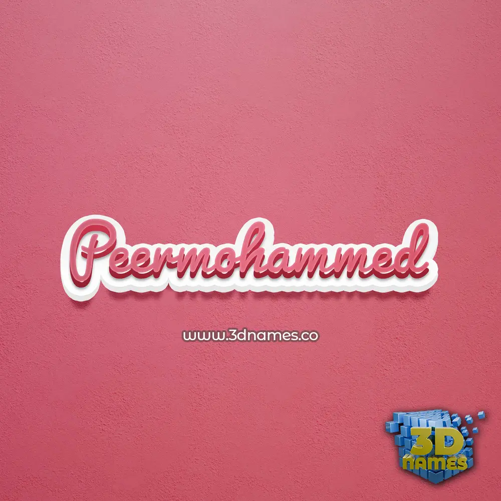 peermohammed in Red Scribble style - 3D name wallpaper