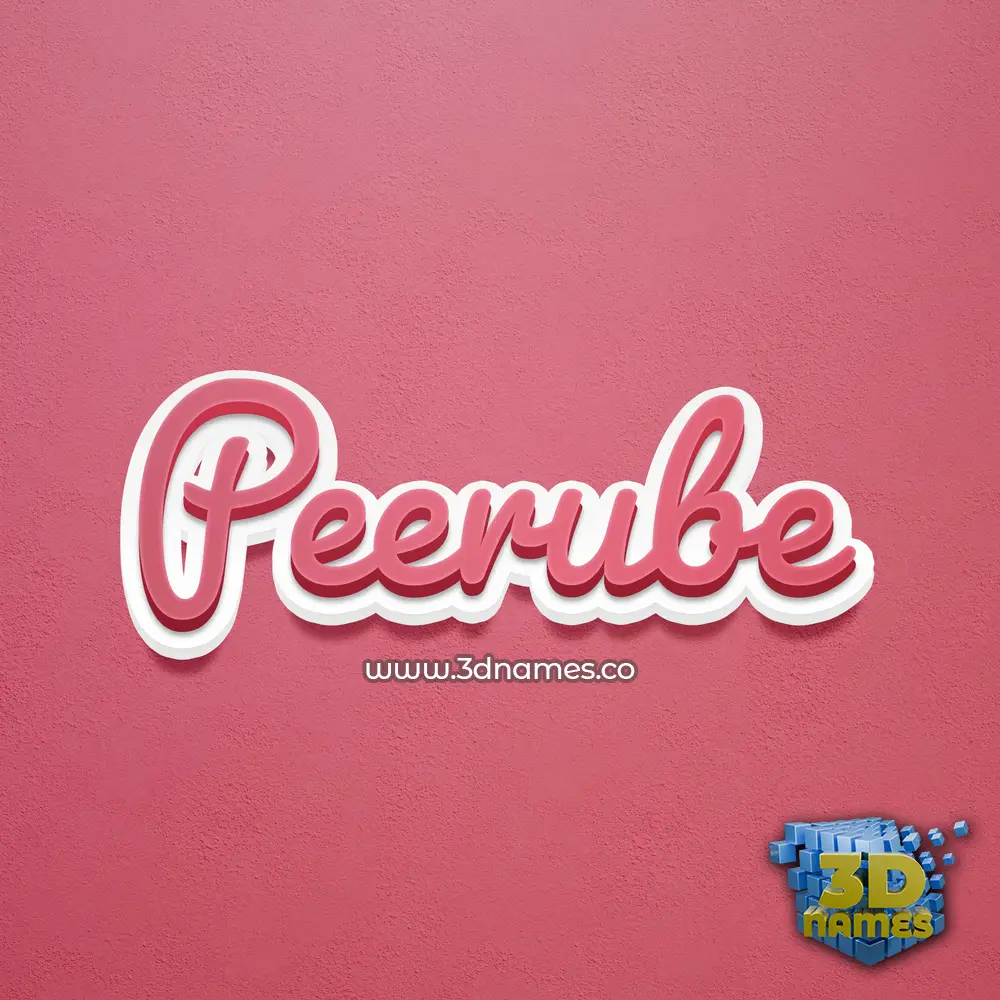 peerube in Red Scribble style - 3D name wallpaper