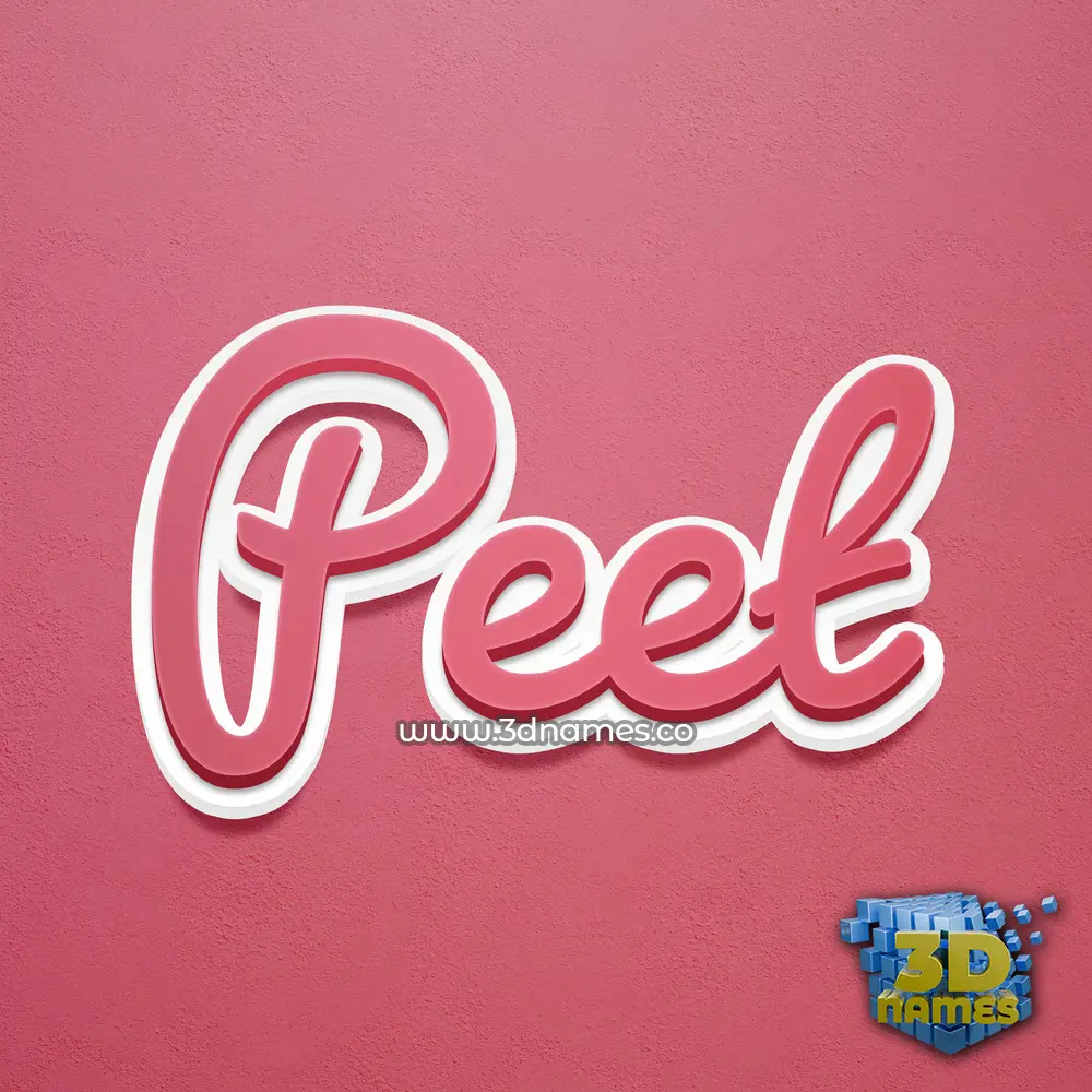 peet in Red Scribble style - 3D name wallpaper