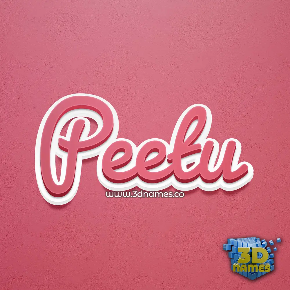 peetu in Red Scribble style - 3D name wallpaper