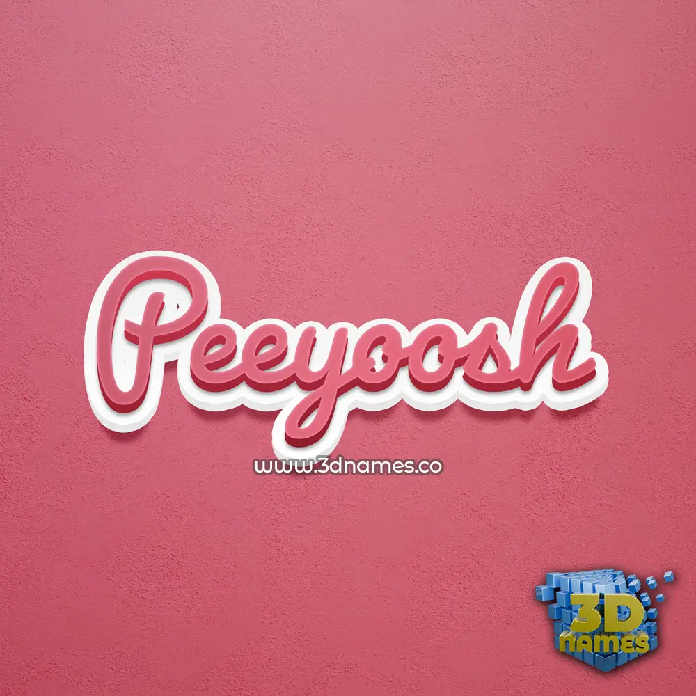 peeyoosh in Red Scribble style - 3D name wallpaper