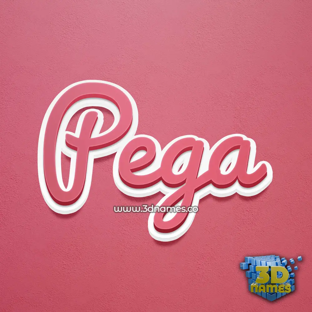 pega in Red Scribble style - 3D name wallpaper