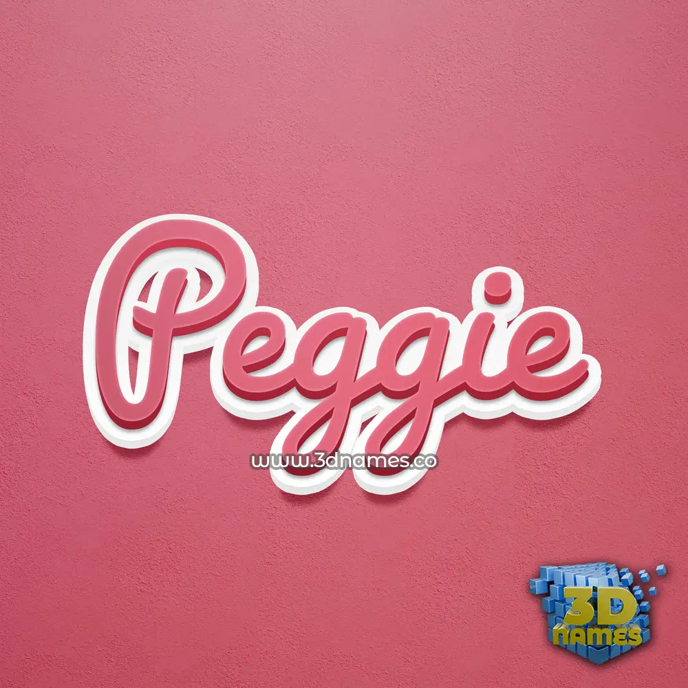 peggie in Red Scribble style - 3D name wallpaper