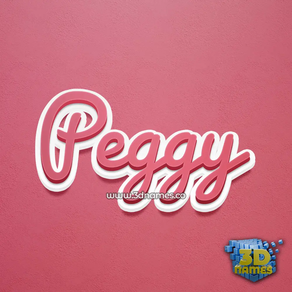 peggy in Red Scribble style - 3D name wallpaper