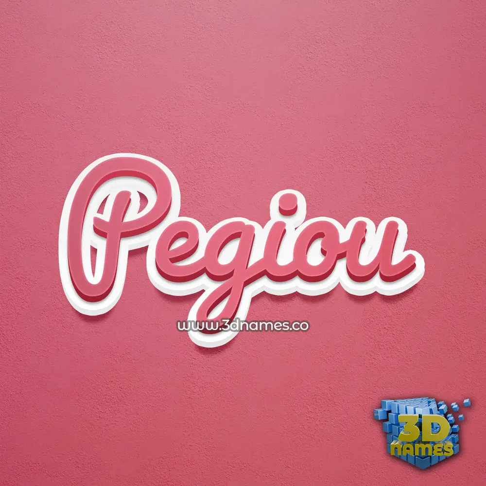 pegiou in Red Scribble style - 3D name wallpaper