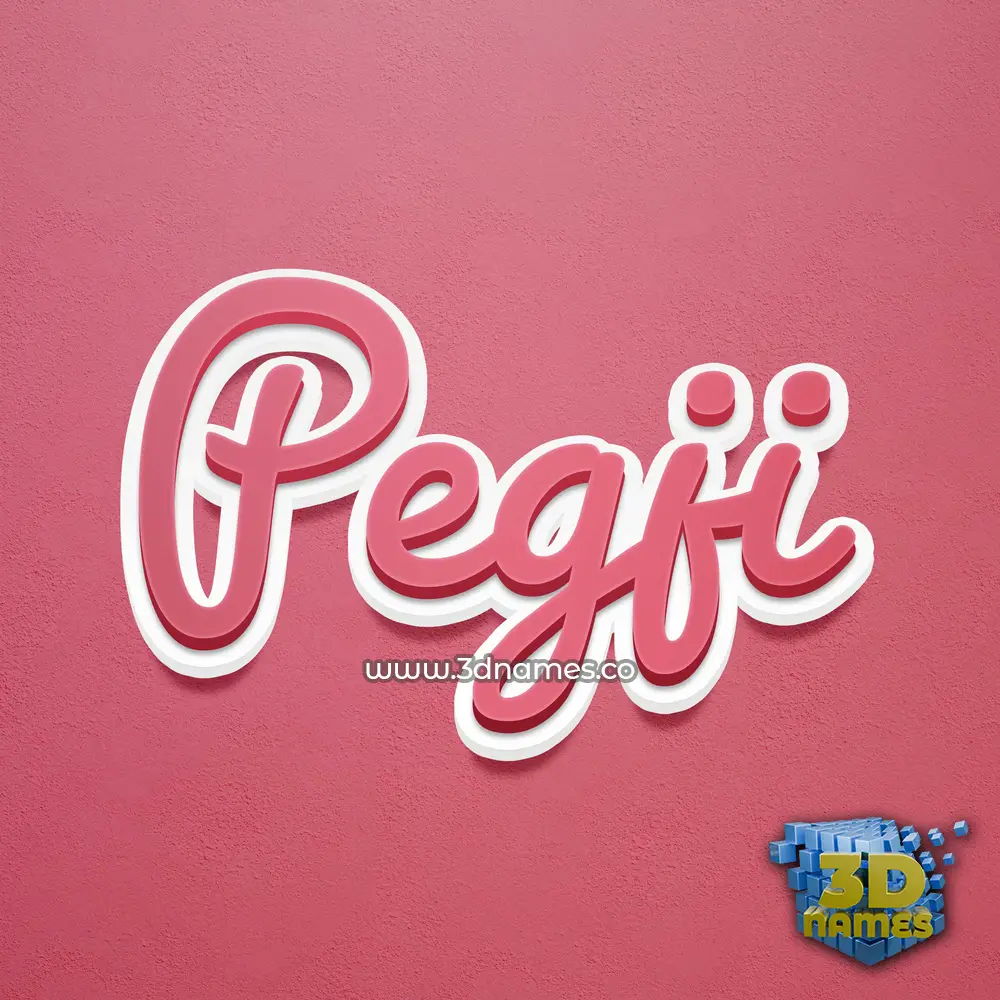 pegji in Red Scribble style - 3D name wallpaper