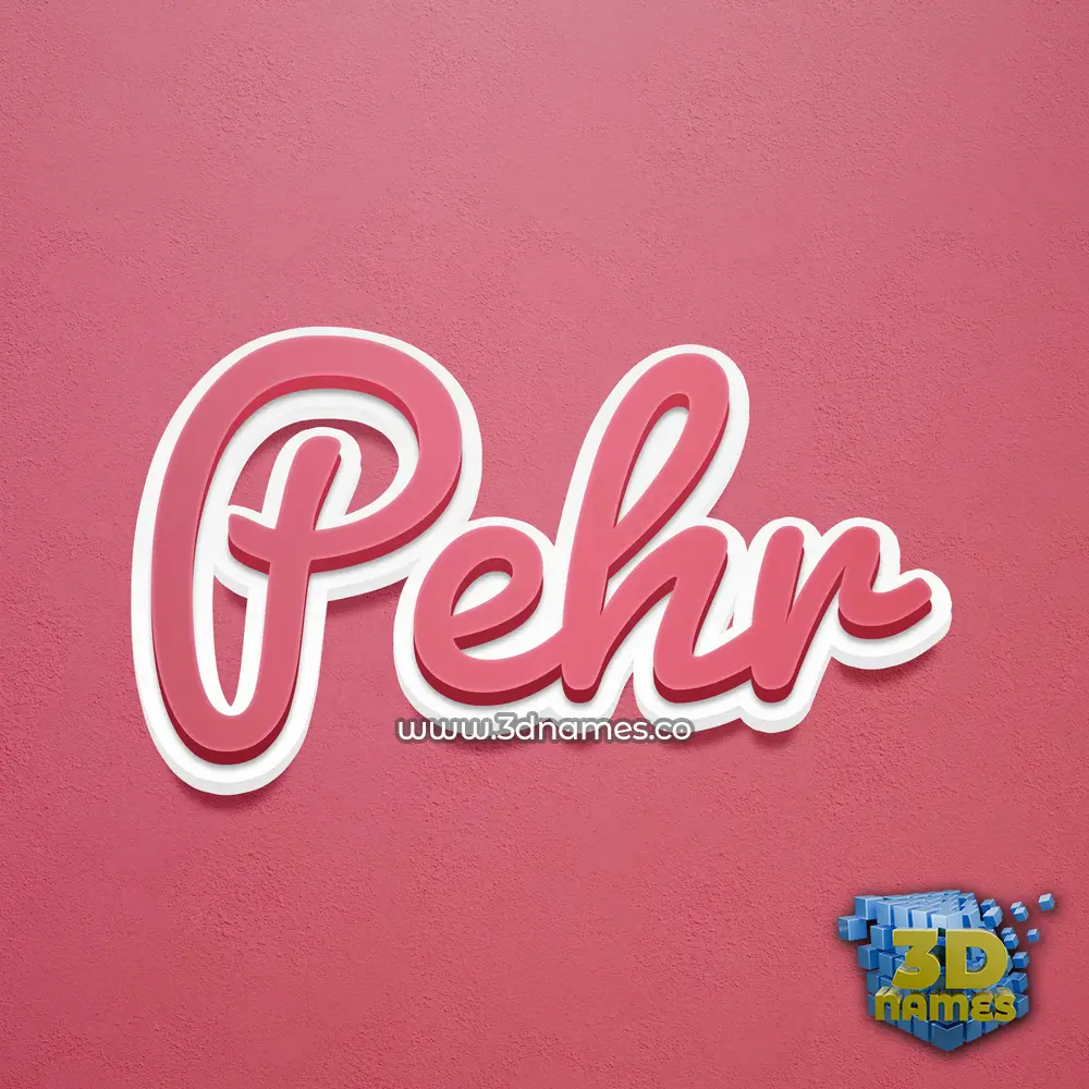 pehr in Red Scribble style - 3D name wallpaper