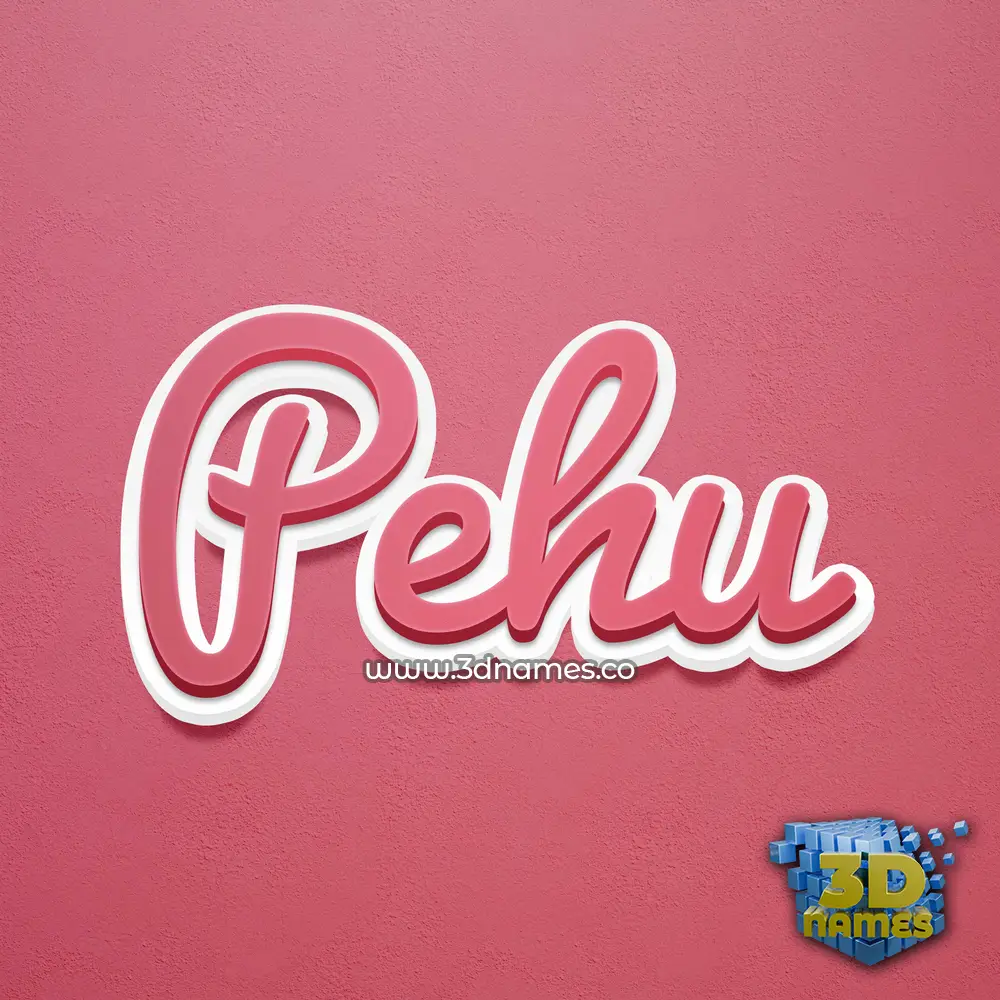 pehu in Red Scribble style - 3D name wallpaper