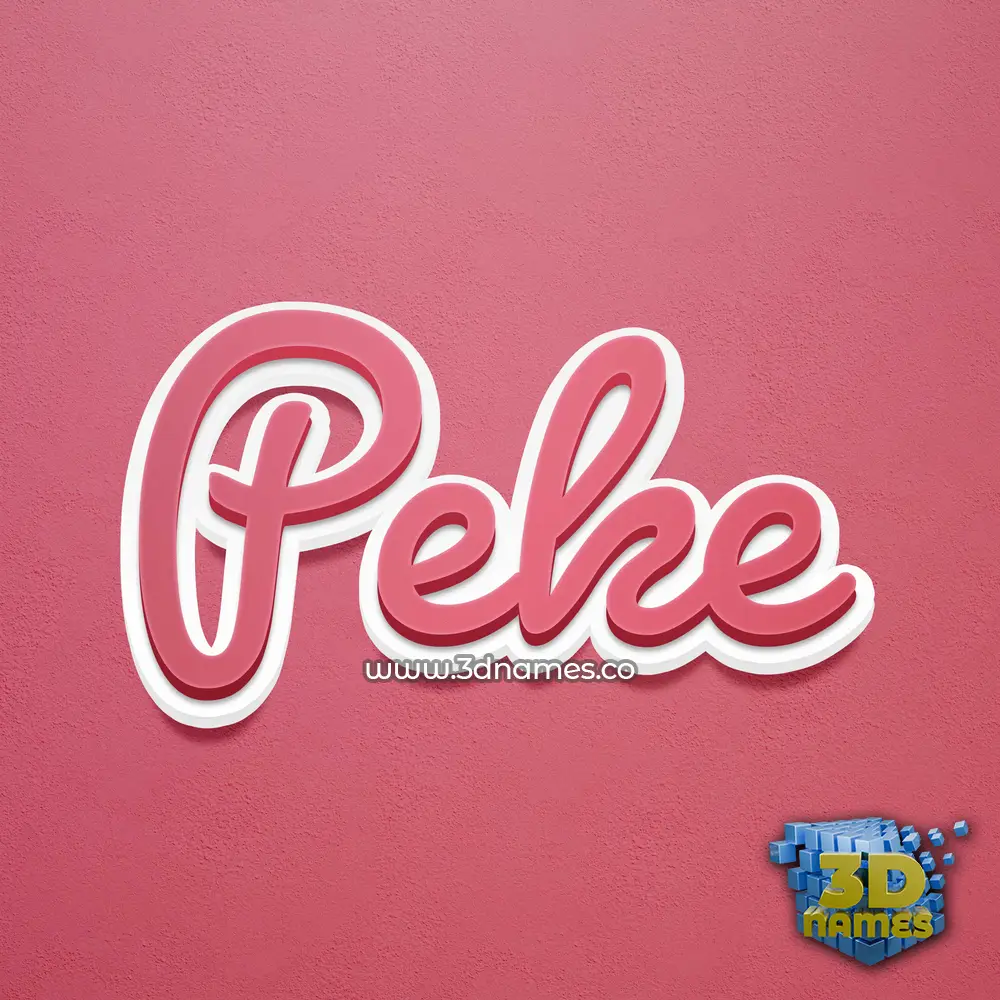 peke in Red Scribble style - 3D name wallpaper