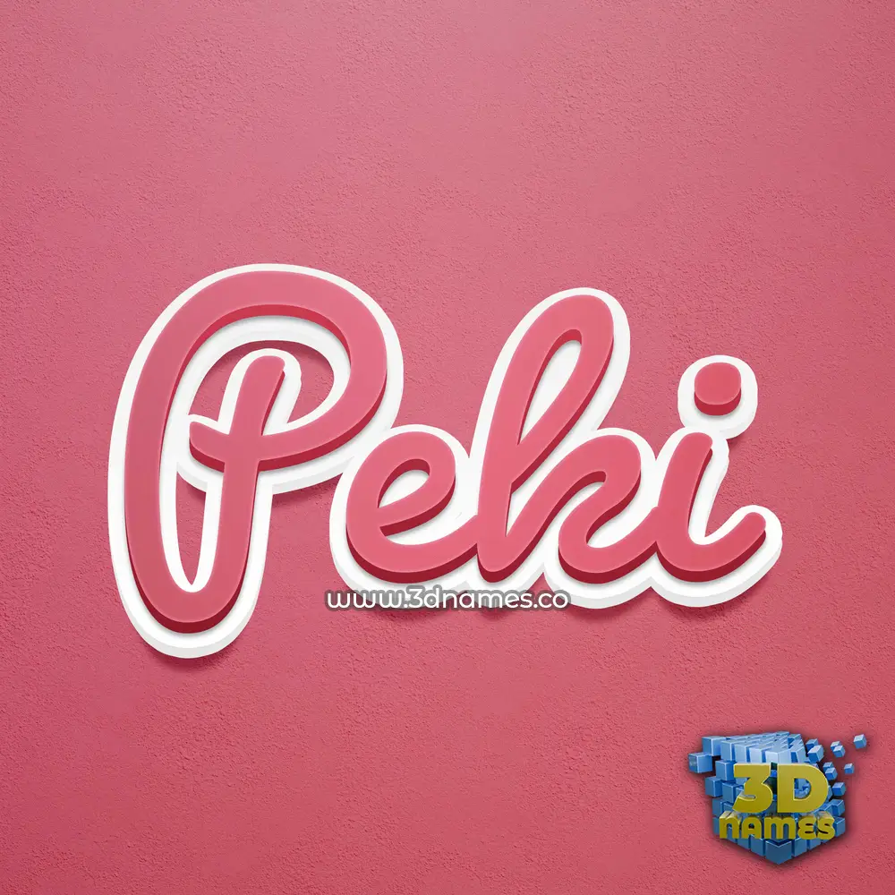 peki in Red Scribble style - 3D name wallpaper